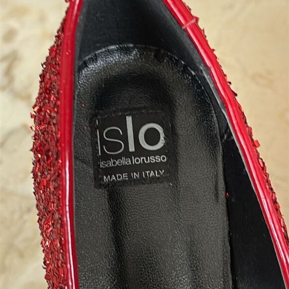 ISLO Isabella Loruso Red Sequinned Evening Pumps Heels - Picture 12 of 13
